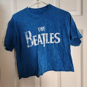The Beatles womens crop T-Shirt in Vibrant Blue